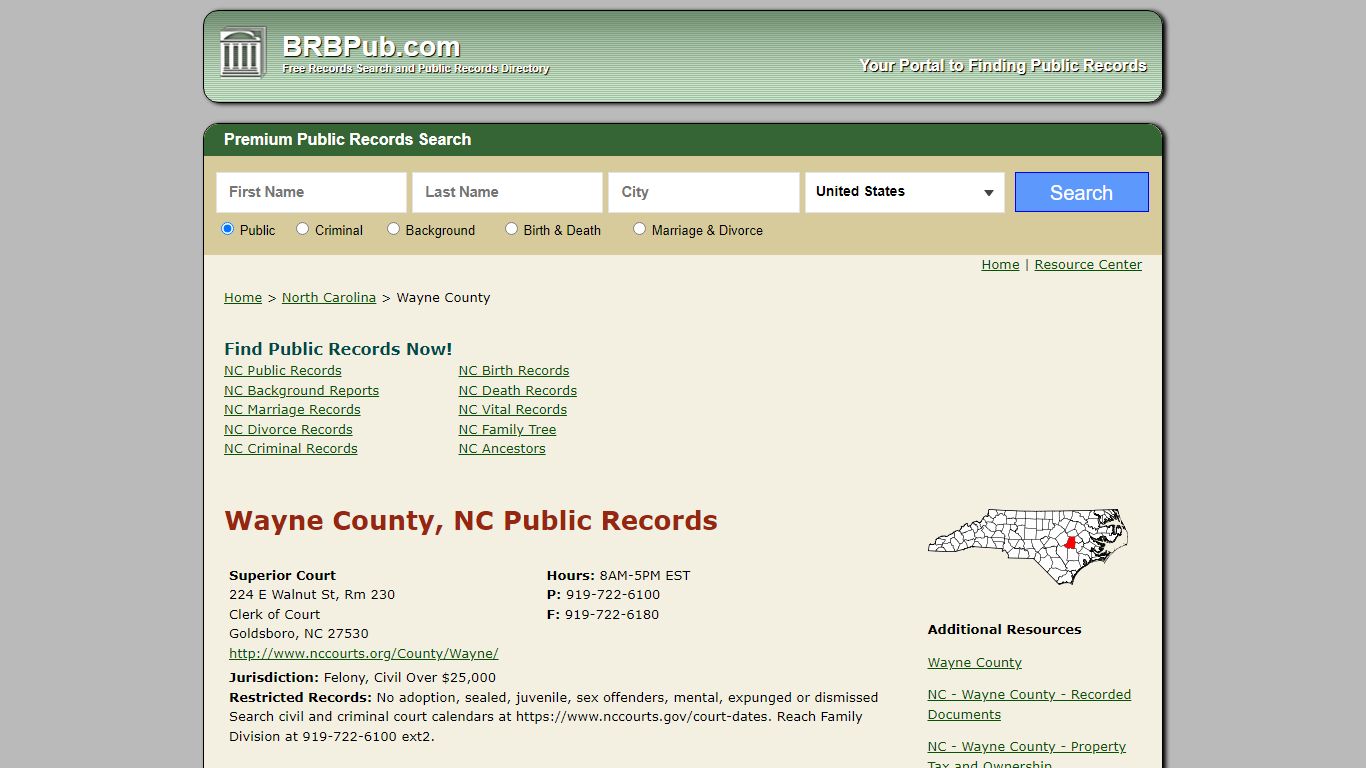 Wayne County Public Records | Search North Carolina ...