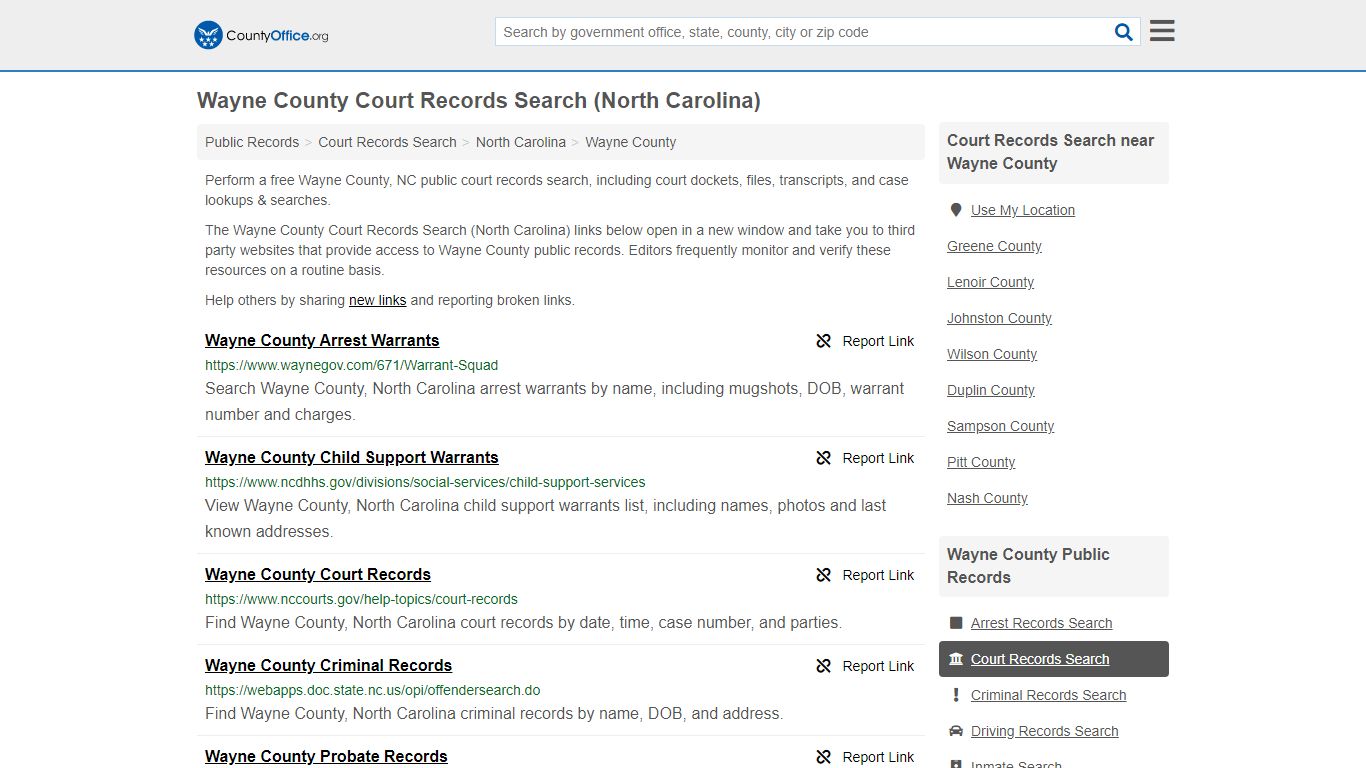 Court Records Search - Wayne County, NC (Adoptions ...